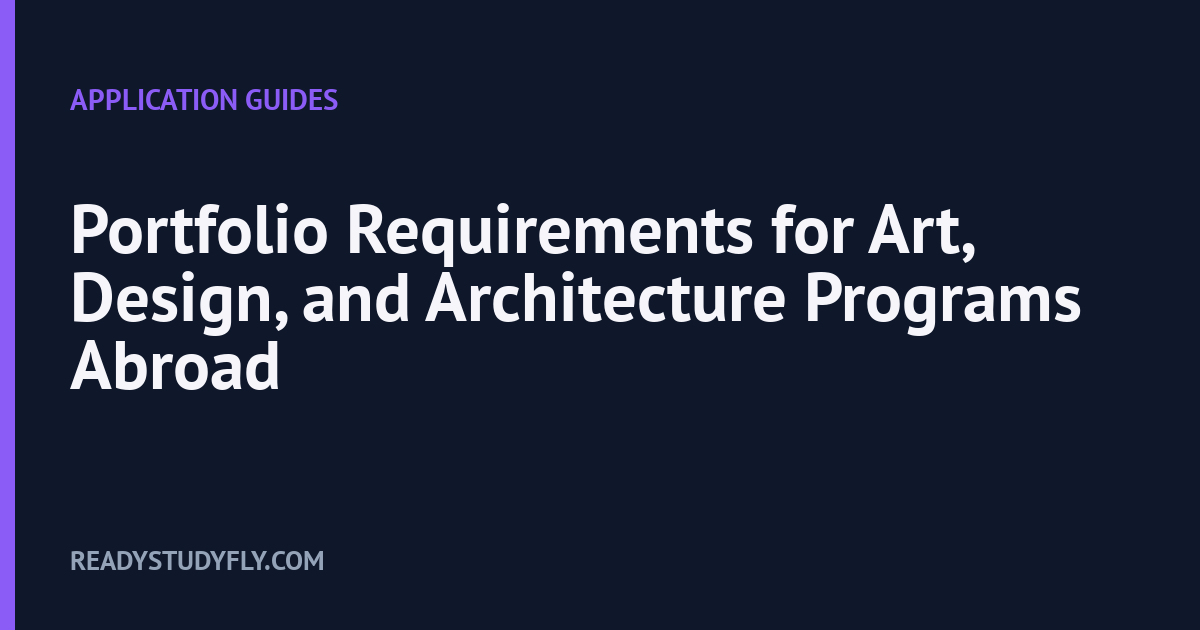 Portfolio Requirements for Art, Design, and Architecture Programs Abroad cover image