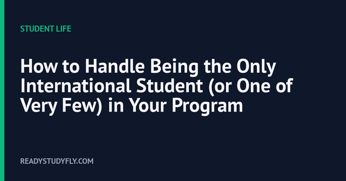 How to Handle Being the Only International Student (or One of Very Few) in Your Program cover image
