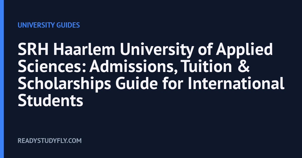 SRH Haarlem University of Applied Sciences: Admissions, Tuition & Scholarships Guide for International Students cover image