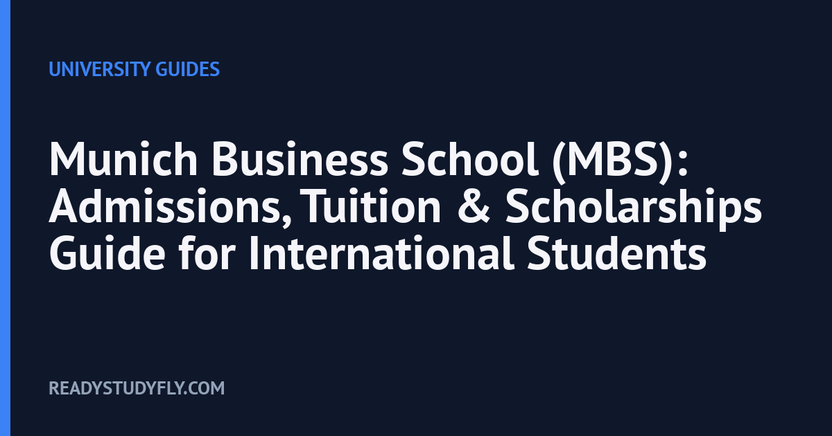 Munich Business School (MBS): Admissions, Tuition & Scholarships Guide for International Students cover image
