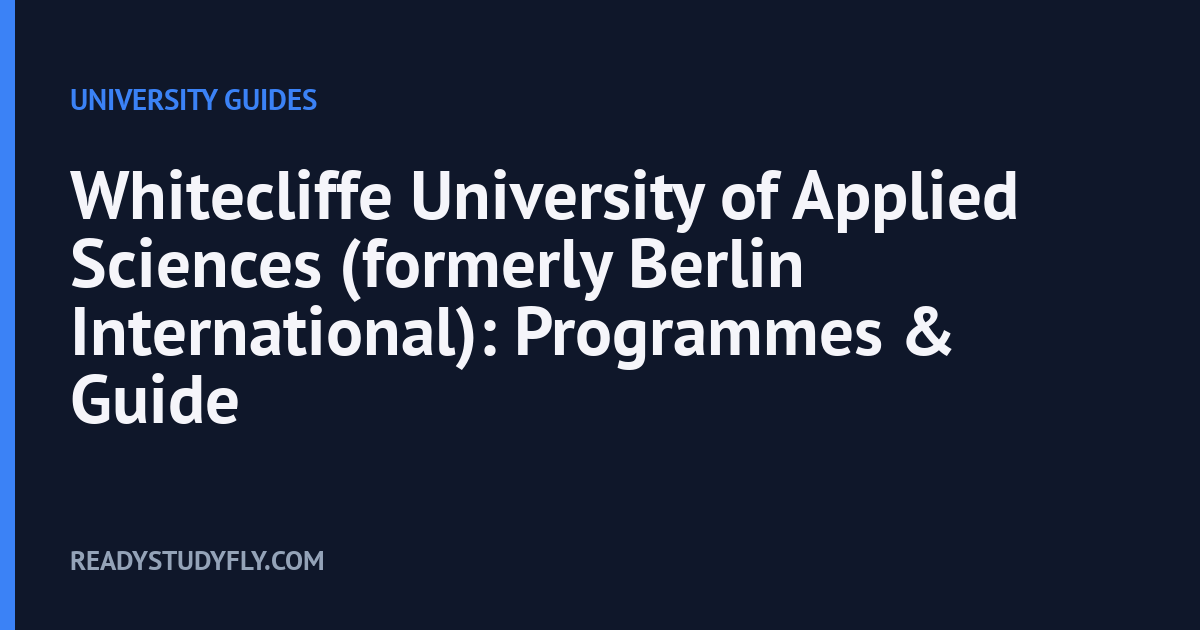 Whitecliffe University of Applied Sciences (formerly Berlin International): Programmes & Guide cover image