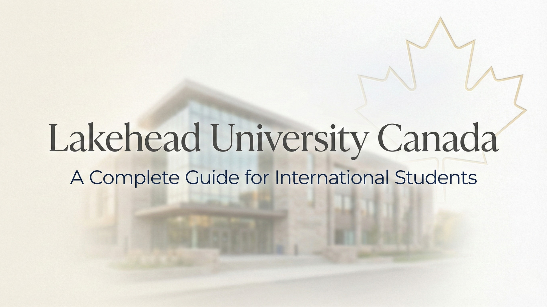 Study At Lakehead University, Canada.